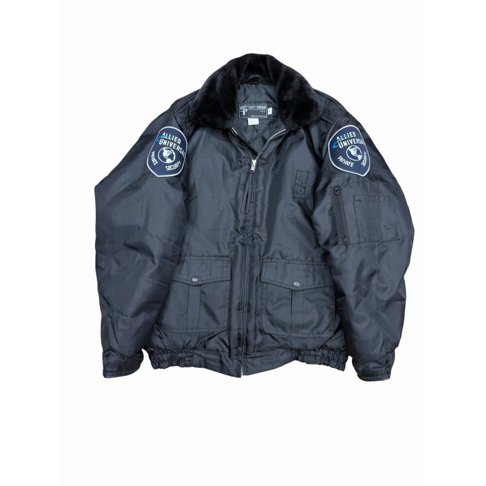 ALLIED UNIVERSAL Security Services Jacket Adult Medium Black Coat Bomber Quilted